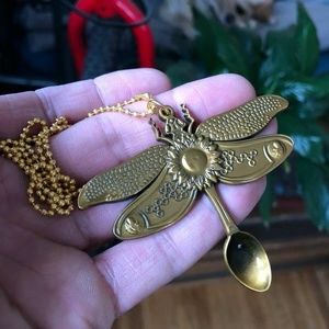 Mini Spoon Pendant Tiny Necklace The Sacred Mini Dragonfly